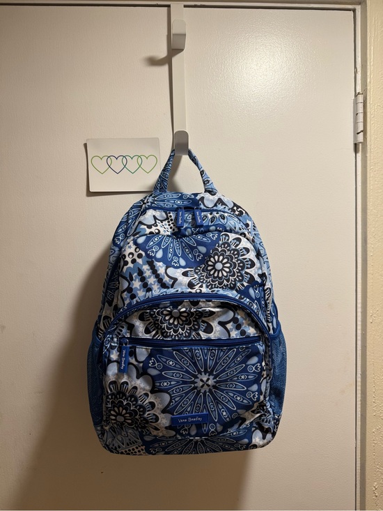 Vera Bradley Handbags - Vera Bradley Blue and White Paisley lighten up Backpack. EUC like new!